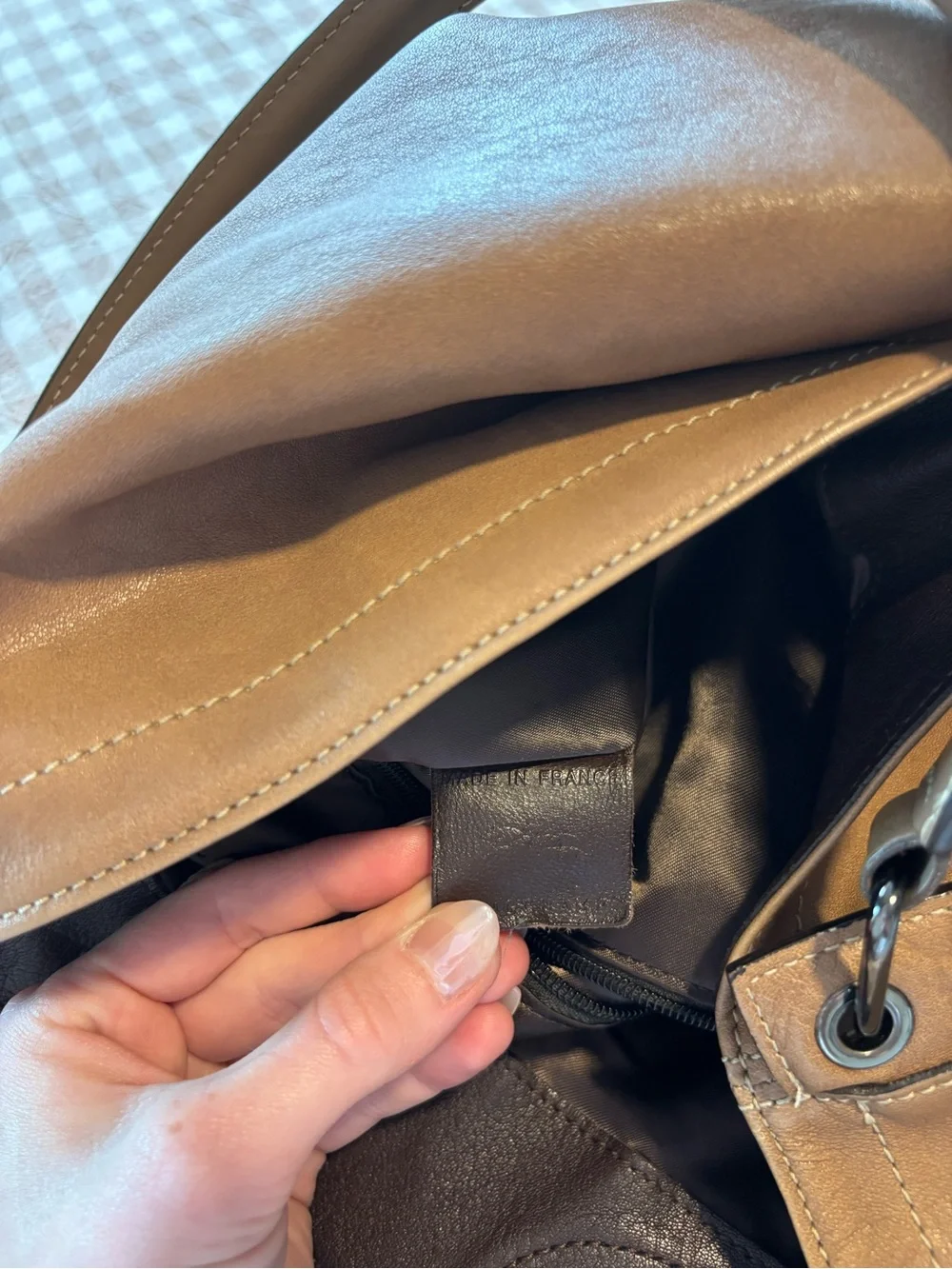 Longchamp 3D Leather Hobo Bag Brown Authentic Shoulder Bag Chic Designer Luxury